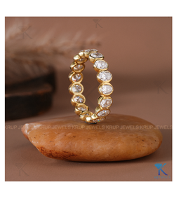 Anillo de Eternidad con Bisel de Corte Ovalado de Diseñador, Anillo de Boda de Oro Amarillo Sólido para Mujer, Joyería de Lujo, Diseño Personalizado - Product Image 4