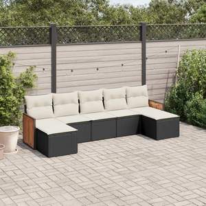Grand ensemble de canapés de jardin modulaires en rotin PE noir, collection de meubles d'extérieur élégante - Product Image 1