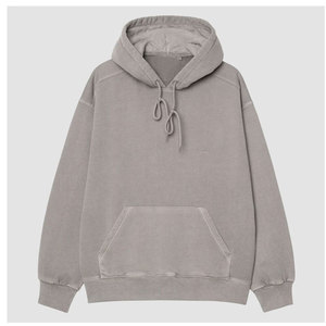 Sweat-shirt décontracté pour homme en molleton de coton gris clair à capuche, coupe classique, avec poche avant, idéal pour l'automne - Product Image 3
