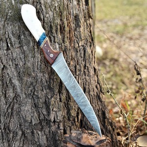 Custom Handmade Eco-Friendly Dishwasher Safe Ambidextrous Modern Forged Fillet <b>Knife</b> 6-7.9in Damascus Steel <b>Bone</b>+Wood <b>Handle</b> - Product Image 6