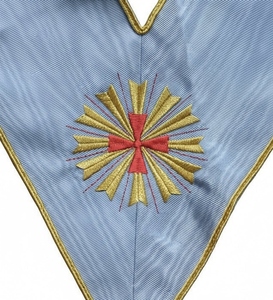 Collar de Maestro Templario de la Cruz Rectificada del Rito Escocés RSR, Bordado a Máquina en Lona, Tamaño Personalizado - Product Image 1