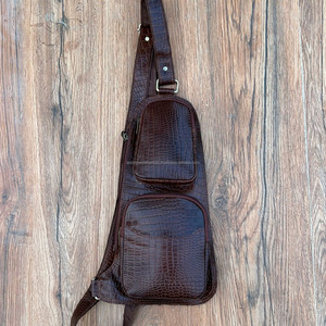 Custom Crocodile Pattern Shoulder <b>Sling</b> <b>Bag</b> Full Grain Genuine Leather Luxury <b>Men's</b> Crossbody Chest <b>Bags</b> for <b>Men</b> Travel Outdoor - Product Image 3