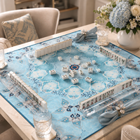 Tapis de Mahjong Américain Pliable Moderne au Design Original, Motif Papillon Bleu, 33x33, Antidérapant en Caoutchouc, Imprimé Personnalisé