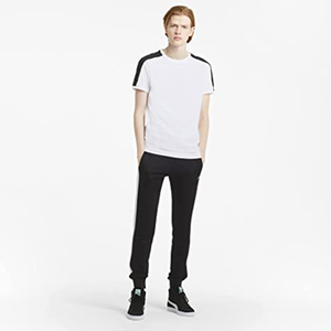 Camiseta Blanca de Manga Corta para Hombre con Ribete en Contraste Negro, Corte Regular, Cuello Redondo, Tejido Casual, Color Sólido - Product Image 6