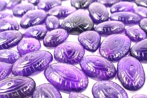 พลอยอเมทิสต์แบบหลวมลูกปัดหินคริสตัลผสมรูปทรงโค้งสำหรับทำเครื่องประดับหินปาล์มเป็นจำนวนมาก - Product Image 3