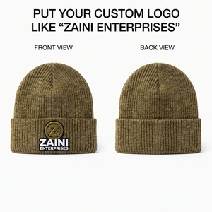 ZAINI Bonnet Unisexe en Acrylique Premium Tricoté Côtelé 300 GSM Bleu Marine, Chaud, Extensible, à Revers Pliable, pour l'Hiver et le Quotidien - Product Image 1