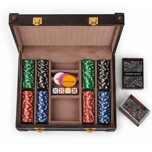 กล่องใส่ชิปโป๊กเกอร์หนังหรูหรา พร้อมชิปคาสิโนระดับมืออาชีพและไพ่ครบชุด สำหรับความบันเทิงในครอบครัว - Product Image 2