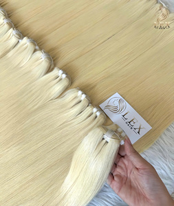 Raw <b>Hair</b> Extensions Weft bundle Blonde <b>Hair</b> <b>Strands</b> Double Drawn Machine Double Weft Vietnamese <b>Hair</b> Raw <b>Hair</b> - Product Image 2