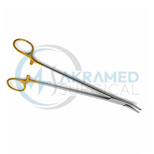 Portaagujas Heaney de Alta Calidad, 7.875 Pulgadas, Mango Dorado TC, Acero Inoxidable Curvo, Instrumento Quirúrgico Reutilizable, Certificado CE - Product Image 1