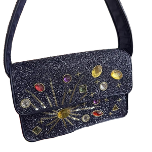 Embroidered Cross-stitching Needlework Handcrafted Beaded Cotton <b>Handbag</b> Purse Shoulder Bag <b>Sequined</b> Decoration Customized - Product Image 4