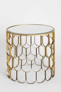 Modern Marble Top Tempered <b>Glass</b> <b>Coffee</b> <b>Table</b> with <b>Gold</b> Brass Frame Midcentury Design for Living Room Furniture - Product Image 4