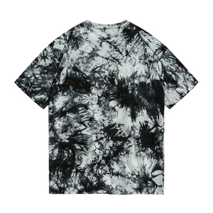 Camiseta de manga corta con efecto tie-dye verde y azul para hombre, cuello redondo, corte regular, estilo casual - Product Image 6