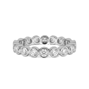 Wholesale Round Lab Grown Diamond 10K 14K Solid Gold Bezel Set Full Eternity Band Stackable Band Fashion Moissanite Diamond Ring - Product Image 3