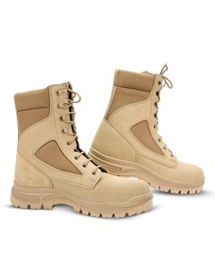 Bottes de travail tactiques pour hommes, en daim brun, hautes, pour la randonnée, bottes de sécurité pour l'extérieur, style à lacets, chaussures durables antidérapantes - Product Image 6