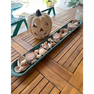 Tazón de masa de madera maciza extra grande personalizado, mesa de comedor de color personalizado, adornos navideños, exhibición larga de madera para fiesta - Product Image 5