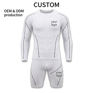 men's pickleball sweatshirt and shorts compression <b>set</b> sun upf protection four way stretch quick dry breathable custom courtwear - Product Image 2