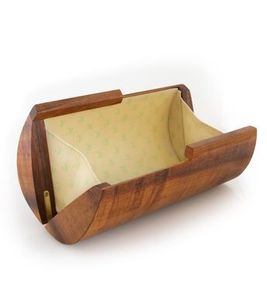 Quemador de Incienso Geométrico de Madera Clara Ecológico 19.5x11x5.5cm con Asas de Bola Marrones, Superventas, con Agarre de Madera, para Uso en Halloween - Product Image 3