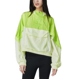 Nouvelle veste coupe-vent pour femme, design tendance, veste coupe-vent à capuche zippée imperméable à blocs de couleur pour femme - Product Image 4