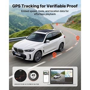 Dash Cam Dual Channel 4K+1080P con Controllo WiFi APP, Anteriore e Posteriore per Auto, con GPS e Sensore G, Visione Frontale a 123 Gradi - Product Image 5