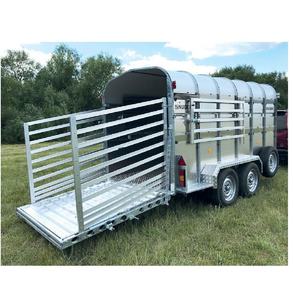 Remolque para Camión de Granja Ganadera, Vagón de Transporte de Ganado, Remolque Utilitario para Ranchos con Toldo Plegable Resistente y Rampa - Product Image 4