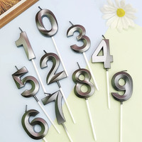 Bougies d'anniversaire numérotées 0-9 en cire de paraffine, faites à la main, sans parfum, sans fumée, pour Thanksgiving, Diwali, Nouvel An, fêtes et décoration intérieure