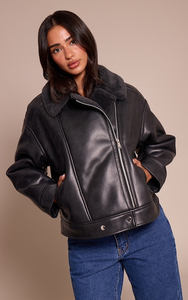 2026 New Women Autumn Winter Cotton Knitted Breathable Motorcycle Jacket Lady Black <b>Zipper</b> - Product Image 4