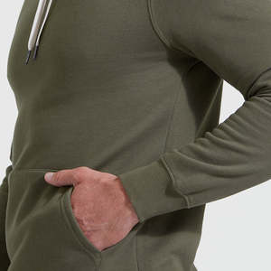Sweat à capuche pour homme personnalisé OEM de haute qualité en coton, version classique, col roulé avec cordon de serrage, manches longues, pour le sport et la remise en forme - Product Image 5
