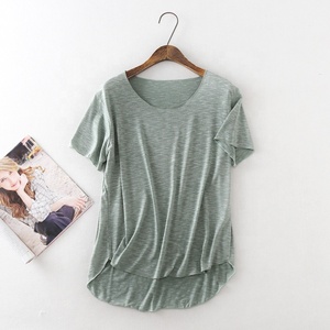 Wholesale <b>Plus</b> <b>Size</b> Women Shirts Custom Clothes Manufacturer Woman <b>Top</b> Fashionable Loose Fit Cotton T Shirt - Product Image 5