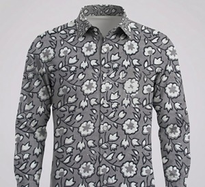 Mens Casual Hand Block Print <b>Shirt</b> Cotton Fabric Soft Comfortable Summer Wear Wholesale <b>Shirts</b> - Product Image 3