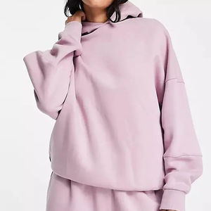 Custom Women's <b>Tracksuits</b> Heavy Weight 500 GSM 350 GSM <b>Polyester</b>/Cotton Fleece Embroidered Oversized Hoodie Shorts - Product Image 1