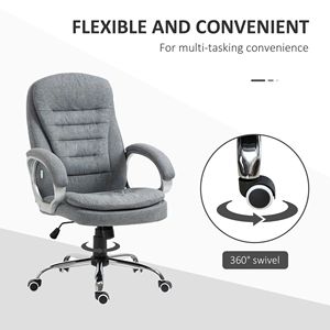 Sedia da ufficio ergonomica regolabile con comoda imbottitura (Grigio) - Product Image 6
