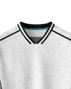 Camiseta Deportiva Personalizada para Hombre, Blanca y Negra, de Manga Corta, Cuello en V, Transpirable, de Secado Rápido, para Entrenamiento Atlético, Gimnasio, Running - Product Image 5