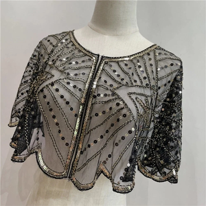 Capa de Lujo Rosa con Flecos de Cuentas para Boda, Envoltura de Hombros Nupcial, Bolero con Borlas Hechas a Mano para Vestido de Noche y Accesorios de Fiesta - Product Image 3