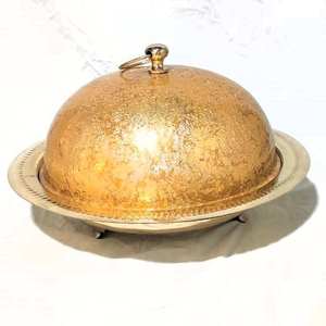 Plat de service en laiton de qualité supérieure, fait main, forme ronde, fournitures hôtelières, chauffe-plat de luxe en laiton - Product Image 6