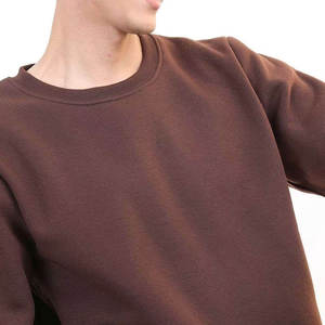 เสื้อสเวตเชิ้ตผ้าฝ้ายแบบกำหนดเองสำหรับผู้ชาย สไตล์สตรีทแวร์ สีน้ำตาล คอกลม ลำลอง ทรงโอเวอร์ไซส์ ผ้าฟลีซ ผู้ผลิต OEM โรงงานเซียลคอต - Product Image 6