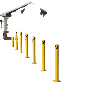 Bolardo de Seguridad Vial de Acero Amarillo, Personalizado, Resistente, Barrera de Tráfico para Estacionamientos y Calles - Product Image 1