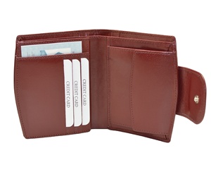 Cartera de Cuero Genuino de Lujo para Mujer con Bloqueo RFID, Tarjetero Multifuncional, Cierre de Lazo Corto, Monedero para Dama - Product Image 3
