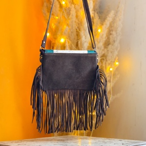 Venus Leathers Were Fashion <b>Single</b> Western Handmade Letter Pattern Floral Genuine Leather Crossbody Zipper Portable Travel 7 - Product Image 2