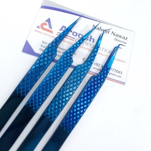 Pinzas de plasma rosa con punta de fibra profesional, venta al por mayor, extensión de pestañas con agarre de diamante de acero inoxidable de alta calidad, logotipo personalizado - Product Image 2