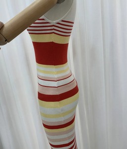 Vestido de Punto Ligero y Vibrante con Rayas Coloridas para Mujer, Ropa de Verano - Product Image 3
