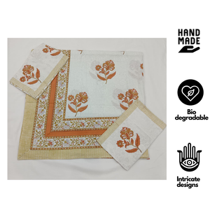 Parure de lit florale imprimée à la main, taille King, linge de luxe 200TC, respirante, haute qualité, super douce, pour hôpital - Product Image 2