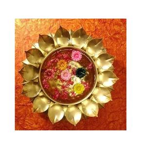 Handcrafted Brass Metal Urli Bowl-Traditional <b>Indian</b> Wedding <b>Home</b> <b>Decoration</b> for Floating Flowers & Candles - Product Image 4