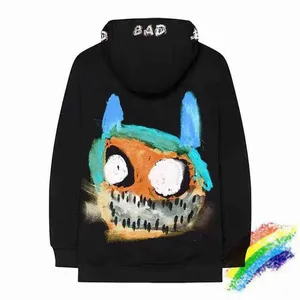 เสื้อฮู้ดซิปสีดำแบบยูนิเซ็กซ์ ผ้าโพลีเอสเตอร์ทอ กันลม ทรงโอเวอร์ไซส์ ใส่สบาย ไม่เป็นขุย สไตล์สตรีทแวร์สำหรับฤดูใบไม้ผลิ - Product Image 4