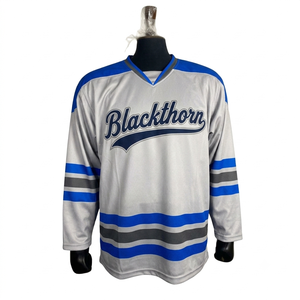 Jersey de Hockey sobre Hielo Sublimado Personalizado, Uniforme de Equipo de Manga Larga para Hombre, Logotipo Impreso en la Parte Delantera - Product Image 1