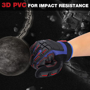 Gants de sécurité industriels TRP Impact, qualité professionnelle, protection anti-choc des phalanges, gants de travail robustes pour mécaniciens et travaux de construction - Product Image 2