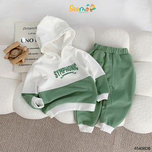 ชุดเสื้อผ้าเด็กผู้ชายคุณภาพสูงสำหรับฤดูหนาว ชุดวอร์มเด็กผู้ชาย เสื้อฮู้ด กางเกงขายาว น่ารัก ทันสมัย เหมาะสำหรับฤดูใบไม้ผลิและฤดูใบไม้ร่วง - Product Image 6