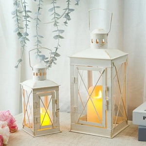 Hot Selling Home, Events and Weddings Decorative Gold Metal Framed Glass Hurricane <b>Candle</b> Holder Lantern - Product Image 2