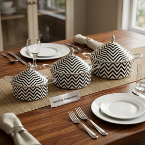 Artisan Crafted Stainless Steel Casserole <b>Pot</b> Superior Quality Unique Damask Design Luxury Hot <b>Pot</b> Serving Dish Food Warmer <b>Pots</b> - Product Image 5