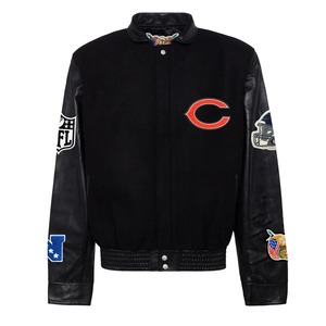 Chaqueta Varsity de Lana y Cuero de los Chicago Bears, Negra - Product Image 1