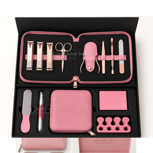 SAAR Premium 8-Piece Durable Manicure <b>Pedicure</b> Kit Stainless Steel <b>Tools</b> Portable Nail Care Set Customized Pink Gift Box - Product Image 2